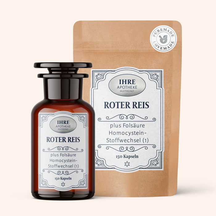 Pharmanufactur Tradition Roter Reis plus Folsäure Duo Braunglas